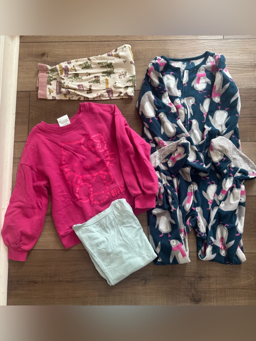 Carter's Navy Penguin & Fuchsia Pink Kids Pajama Set